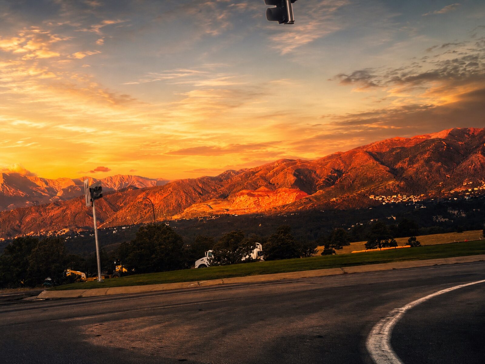 Firelight over the Colorado Springs foothills
